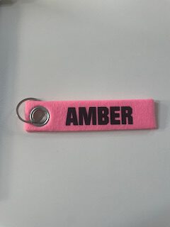 Roze Amber Sleutelhanger Rood/Paars/Roze