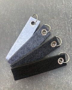 Grijs tinten Sleutelhanger grijs/zwart