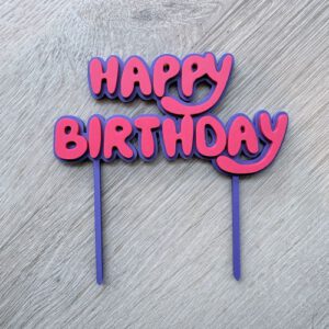 Taarttopper Taart Topper Happy Birthday meerdere kleuren