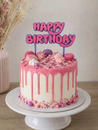 Taart Topper Happy Birthday meerdere kleuren