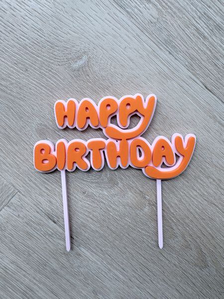 Taart Topper Happy Birthday meerdere kleuren