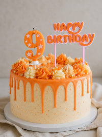 Taart Topper Happy Birthday meerdere kleuren