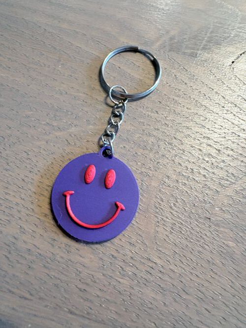 Sleutelhanger smiley meerdere kleuren