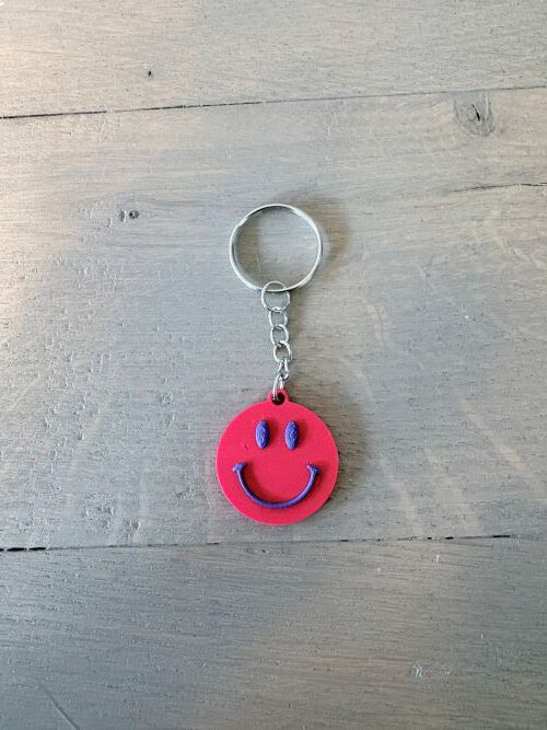 Sleutelhanger smiley meerdere kleuren